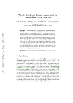 Wavelet based edge feature enhancement for convolutional neural networks