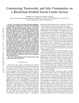 Constructing Trustworthy and Safe Communities on a Blockchain-Enabled
  Social Credits System