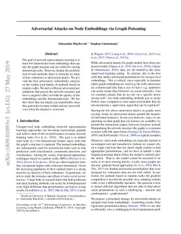 Adversarial Attacks on Node Embeddings via Graph Poisoning