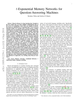 t-Exponential Memory Networks for Question-Answering Machines