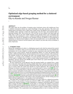 Optimized edge-based grasping method for a cluttered environment