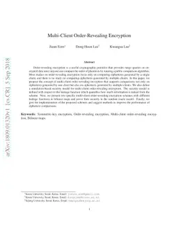 Multi-Client Order-Revealing Encryption
