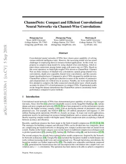 ChannelNets: Compact and Efficient Convolutional Neural Networks via
  Channel-Wise Convolutions