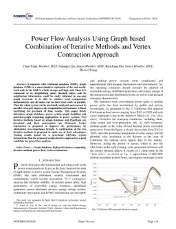 Power Flow Analysis Using Graph based Combination of Iterative Methods
  and Vertex Contraction Approach