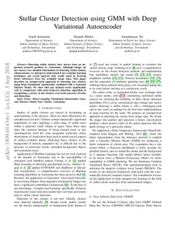 Stellar Cluster Detection using GMM with Deep Variational Autoencoder