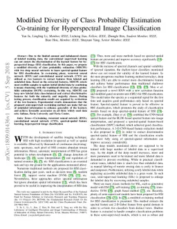 Modified Diversity of Class Probability Estimation Co-training for
  Hyperspectral Image Classification
