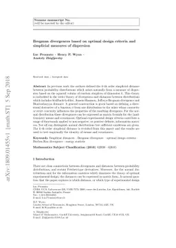 Bregman divergences based on optimal design criteria and simplicial
  measures of dispersion