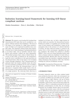 Imitation learning-based framework for learning 6-D linear compliant
  motions