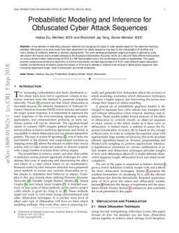 Probabilistic Modeling and Inference for Obfuscated Cyber Attack
  Sequences