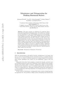 Telexistence and Teleoperation for Walking Humanoid Robots