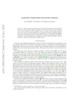 Learning Paths from Signature Tensors