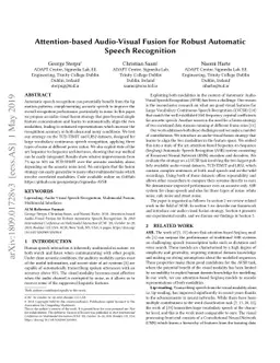 Attention-based Audio-Visual Fusion for Robust Automatic Speech
  Recognition