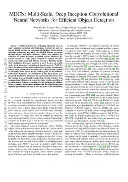 MDCN: Multi-Scale, Deep Inception Convolutional Neural Networks for
  Efficient Object Detection
