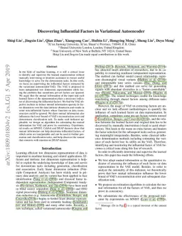 Discovering Influential Factors in Variational Autoencoders