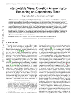 Interpretable Visual Question Answering by Reasoning on Dependency Trees