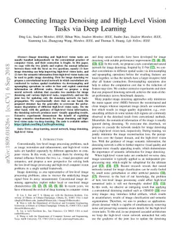 Connecting Image Denoising and High-Level Vision Tasks via Deep Learning
