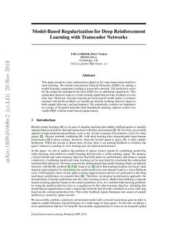 Model-Based Regularization for Deep Reinforcement Learning with
  Transcoder Networks