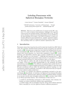 Labeling Panoramas with Spherical Hourglass Networks