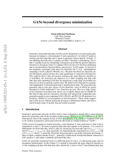 GANs beyond divergence minimization