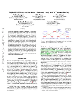 Logical Rule Induction and Theory Learning Using Neural Theorem Proving