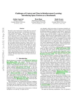 Challenges of Context and Time in Reinforcement Learning: Introducing
  Space Fortress as a Benchmark