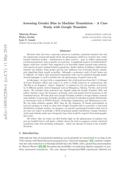 Assessing Gender Bias in Machine Translation -- A Case Study with Google
  Translate
