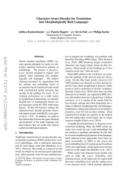 Character-Aware Decoder for Translation into Morphologically Rich
  Languages