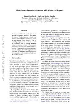 Multi-Source Domain Adaptation with Mixture of Experts