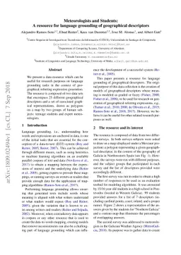 Meteorologists and Students: A resource for language grounding of
  geographical descriptors