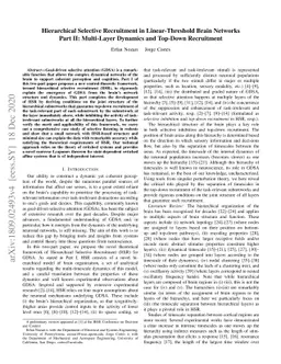 Hierarchical Selective Recruitment in Linear-Threshold Brain Networks,
  Part II: Multi-Layer Dynamics and Top-Down Recruitment