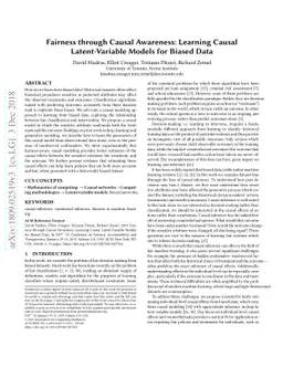 Fairness Through Causal Awareness: Learning Latent-Variable Models for
  Biased Data