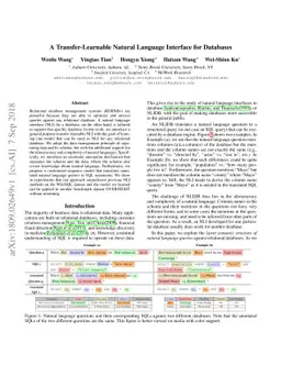 A Transfer-Learnable Natural Language Interface for Databases