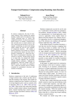 Unsupervised Sentence Compression using Denoising Auto-Encoders