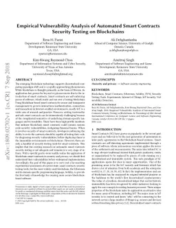 Empirical Vulnerability Analysis of Automated Smart Contracts Security
  Testing on Blockchains