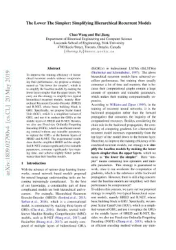 The Lower The Simpler: Simplifying Hierarchical Recurrent Models