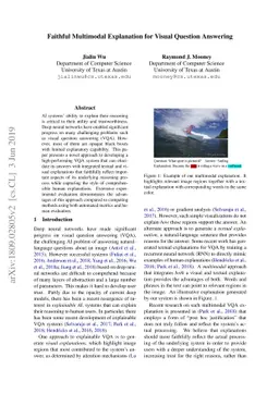 Faithful Multimodal Explanation for Visual Question Answering