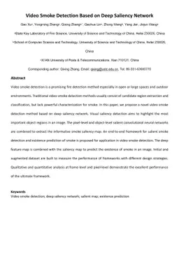 Video Smoke Detection Based on Deep Saliency Network