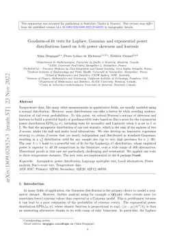 Goodness-of-fit tests for Laplace, Gaussian and exponential power
  distributions based on $λ$-th power skewness and kurtosis