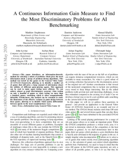 A Continuous Information Gain Measure to Find the Most Discriminatory
  Problems for AI Benchmarking