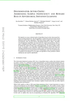 Discriminator-Actor-Critic: Addressing Sample Inefficiency and Reward
  Bias in Adversarial Imitation Learning