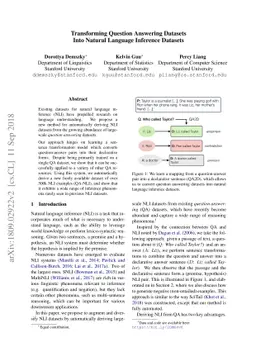 Transforming Question Answering Datasets Into Natural Language Inference
  Datasets