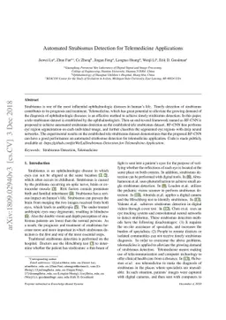 Automated Strabismus Detection for Telemedicine Applications