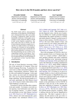 How clever is the FiLM model, and how clever can it be?