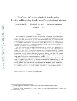 The Curse of Concentration in Robust Learning: Evasion and Poisoning
  Attacks from Concentration of Measure