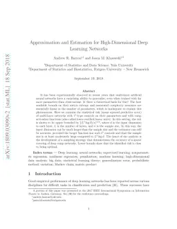 Approximation and Estimation for High-Dimensional Deep Learning Networks
