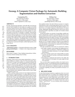 Geoseg: A Computer Vision Package for Automatic Building Segmentation
  and Outline Extraction