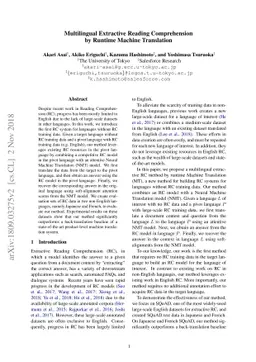 Multilingual Extractive Reading Comprehension by Runtime Machine
  Translation