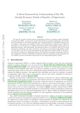 A Moral Framework for Understanding of Fair ML through Economic Models
  of Equality of Opportunity