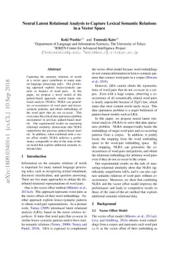 Neural Latent Relational Analysis to Capture Lexical Semantic Relations
  in a Vector Space
