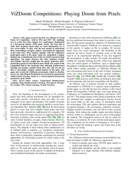 ViZDoom Competitions: Playing Doom from Pixels